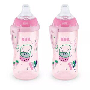 NUK Active Cup 10 oz, 2-Pack – Pink, Spill-Proof Toddler Cup, BPA-Free - NWT